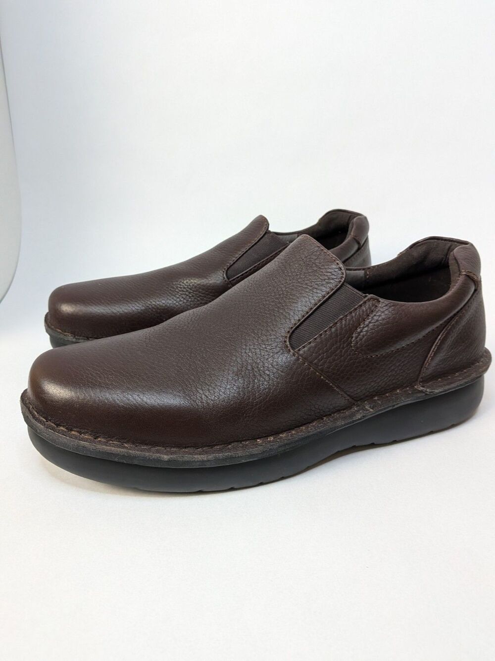 Propet Galway Walker M4077 Slip-On Shoes Men’s US 13 Brown Leather Loafers
